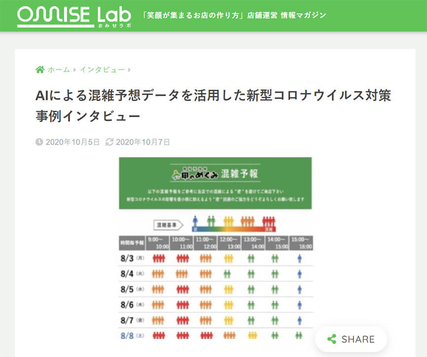 JA兵庫六甲様でご活用中の「混雑予想カレンダー」