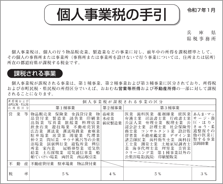 個人事業税の手引き_一部